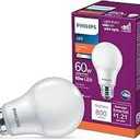 PHILIPS LED 40W A19 4-Pack Ultra Definition Soft White (2200K) 450 Lumen (5W = 40W) Dimmable Frosted Flicker-Free Light Bulbs