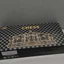 Retro Metal Chess Set for Adults and Kids – Marbling Chess Board with Chess Pieces – Travel Chess Set with Metal Pieces – Folding Chessboard – Ideal for Beginners and Professional Players