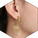 Vintage Goth Snake Earrings - Gold & Silver Snake Statement Jewelry for Women's Halloween