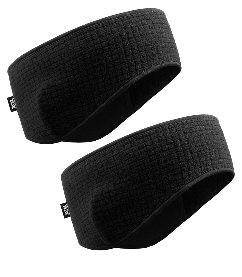 SUNMECI Lightweight Soft Fleece Headband - Breathable Ear Muffs for Men Women in Winter Running Cycling Ski Comfortable Warm for Clod Weather Sports, Black