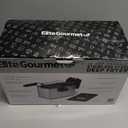 Elite Gourmet EDF-3500 Electric Immersion Deep Fryer. Removable Basket, Timer Control Adjustable Temperature, Lid with Viewing Window and Odor Free Filter,Stainless Steel,3.5 Quart / 14 Cup