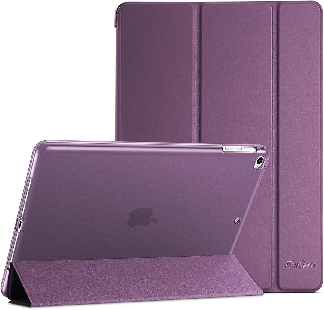 ProCase Smart Case for iPad 9.7 Inch iPad 6th/5th Generation, iPad Air 2/Air 1, Slim Soft TPU Stand Smart Cover for iPad 9.7 2018 2017 Model iPad Air 2 Air 1 -Purple