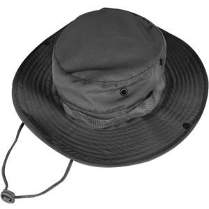 Sun Hats for Men Women Bucket Hat UPF 50+ Boonie Hat Foldable UV Protection Hiking Beach Fishing Summer Safari (Black, M)
