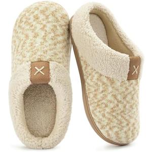 ULTRAIDEAS Women's Indoor Bedroom Slipper with Memory Foam, Gift for Women, Wool-Like House Shoe with Anti-Skid Rubber Sole for Ladies Size 36-37