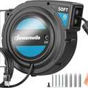 DEWENWILS Extension Cord Reel with Twist-lock Stopper, Brighter Triple Tap Outlet Heavy Duty Power Retractable Cord Reel, 180 Swivel Bracket for Ceiling or Wall Mount, ETL Listed, Black
