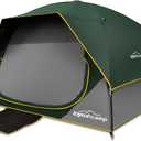 4 Person Blackout Camping Tent, Easy Setup Waterproof Family Dome Tent for Camping with Rainfly, Portable Double Layer Large Family Tent for Outdoor Camping&Hiking (Dark Green)