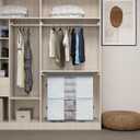 65L Freestanding Storage Bags, 3-Pack Waterproof Clothes Storage Bins Foldable Closet Organizers with 2 Durable Handles & Zipper for Blanket, Comforters, Bed Sheets, Pillows, Toys (White Print)