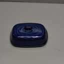 Hasense Porcelain Butter Dish with Lid, Covered Butter Container with Handle Design for Countertop, Blue (Navy)