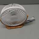 SWEETFULL Small USB Desk Fan 6.5 Inch, 3 Speeds Portable Personal Desktop Table Fan, Dual 360° Adjustment Mini Fan, Quiet Operation, for Home Office Car Outdoor Travel (White wood grain)