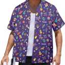 HUGLAZY Fiesta Shirts for Men Fiesta Attire Mexican Shirts Taco Party Cinco De Mayo Outfit Funny Hawaiian Shirt Camisas Mexicanas para Hombre, Large (Red, L)