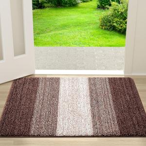 Kitinjoy Indoor Outdoor Door Mat, 30x17 Non-Slip Absorbent Dirt Trapper, Low-Profile Washable Inside Entrance Front Floor Mat, Sturdy Soft Entry Doormats for Entryway, Brown Kitinjoy Indoor Outdoor Door Mat, 30x17 Non-Slip Absorbent Dirt Trapper, Low-Profile Washable Inside Entrance Front Floor Mat, Sturdy Soft Entry Doormats for Entryway, Brown