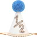 Girl/Boy 1/2 Birthday Hat - 6 Months Birthday Decorations,1/2 Way To One Decoration,1/2 Way To One Decoration (Blue)