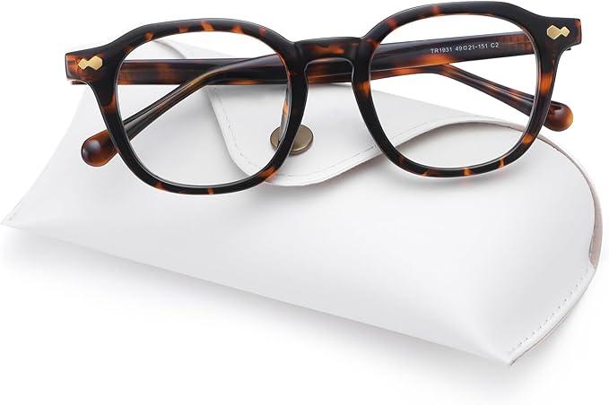 Dollger Blue light Glasses for Women Men Non-prescription Square Frame Computer Screen Blue light Blocking Eyeglasses (Tortoise)