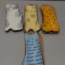 Bico Cartoon Cat Appetizer Plates Set of 4, Small Stoneware Ceramic Plates for Appetizer, Snacks, Sauce, Assorted Color, Microwave and Dishwasher Safe