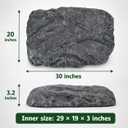 Low Profile Faux Rock Cover 30" W x 20" L x 3" H, Flat Fiberglass Landscape Rock for Well Caps, Septic Lids & Utility Concealment, Realistic Natural Texture, Charcoal Slate Gray
