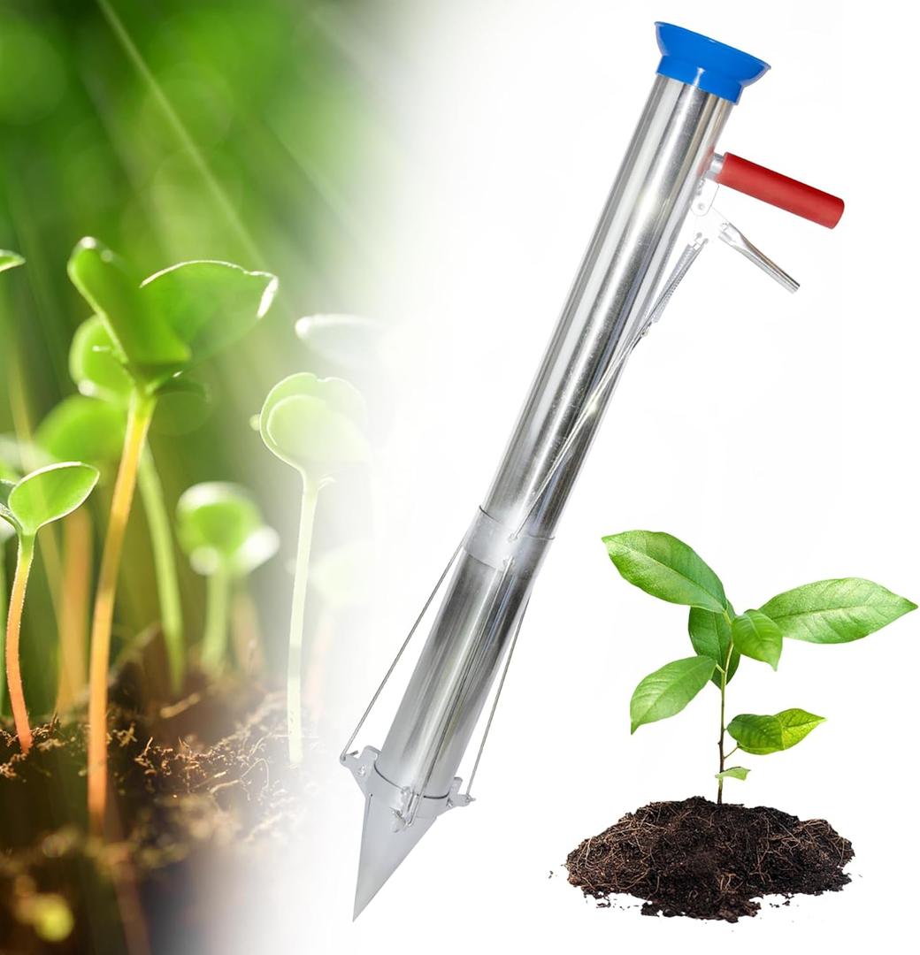 AIWFL Seedling Transplanter Long Handled Bulb Planter Tools Vegetable Young Plant Manual Plant Transplanter Stainless Steel Planting Garden Tools AIWFL Seedling Transplanter Long Handled Bulb Planter Tools Vegetable Young Plant Manual Plant Transplanter Stainless Steel Planting Garden Tools