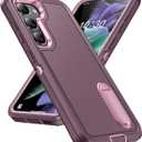 for Samsung Galaxy S23 Plus Case with Kickstand Case 3-Layer Military Grade Protective Case Cover Silicone Rugged Shockproof for Galaxy S23 Plus S23+ Phone Case (Purple+Pink)