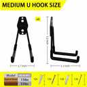 6 Pack Garage Hooks Heavy Duty with Anti-Slip Coating, Steel Utility Ladder Hooks for Hanging Garden Tools, Hoses, Ropes, Bikes and More (5.3in)