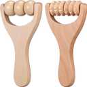 TOYANDONA Wood Massage Roller Tool Set 2Pcs Handheld Acupoint Massager for Neck Shoulder Feet Back - Compact Lightweight Natural Material for Full Body Muscle Relief and Relaxation