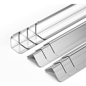 10pcs Wall Corner Guards 1.5x1.5x48 Inches 304 Stainless Steel Heavy Duty Rounded Corner Protector, Smooth Folded Edge Design for Wall Protection Silver