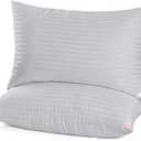 EIUE Bed Pillows for Sleeping 2 Pack Queen Size, Pillows for Side and Back Sleepers, Super Soft Down Alternative Microfiber Filled Pillows, 20 x 12 Inches, Grey