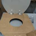 Mayfair Athens Toilet Seat, Easy Clean Hinges and Durable Wood Seat, Round, White