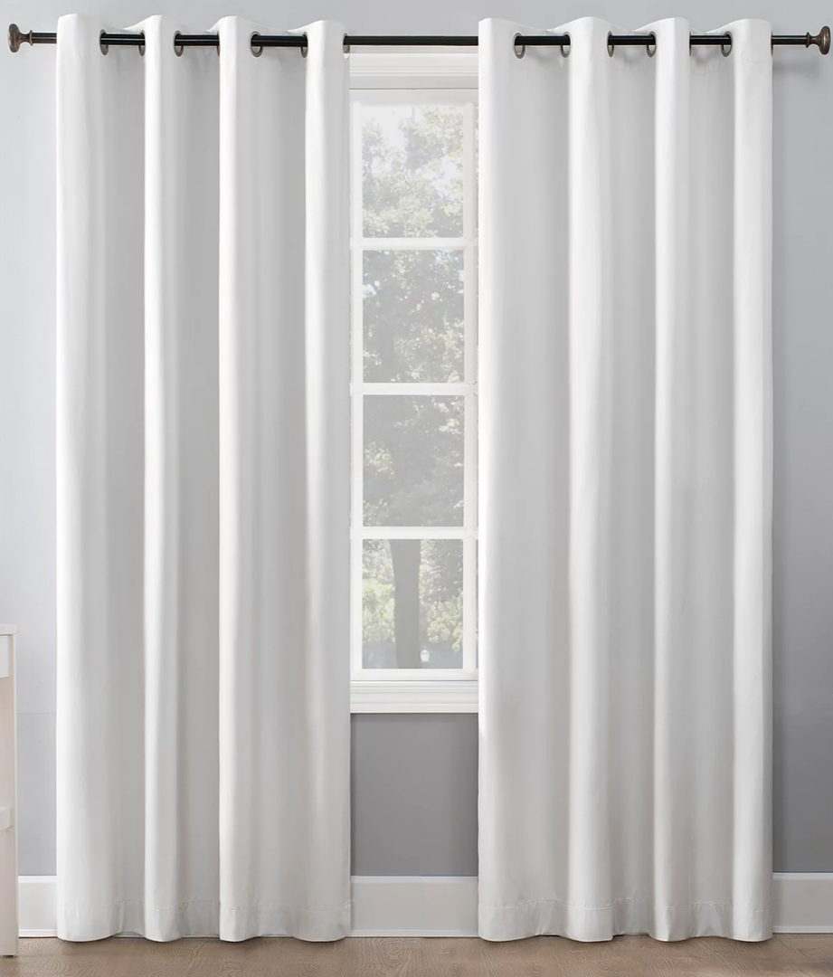 White Blackout Curtains 2 Panel 70x45