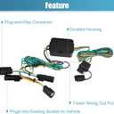 X AUTOHAUX 1 Set 118494 4-Pin 4 Way Trailer Wiring Harness Trailer Converter Towing Hitch Wiring for Ford Transit-150 250 2015-2022