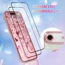 Bonoma Compatible with iPhone Air Case 2025 Support for MagSafe, Plating Heart Glitter Magnetic Case TPU Camera Protection Back Cover for Phone Case -Pink