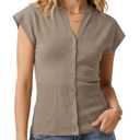 Saodimallsu Womens Button Down Sweater Vest Sleeveless Ribbed V Neck Tank Tops Summer Lightweight Knit Fitted Cardigan Khaki (Brown)