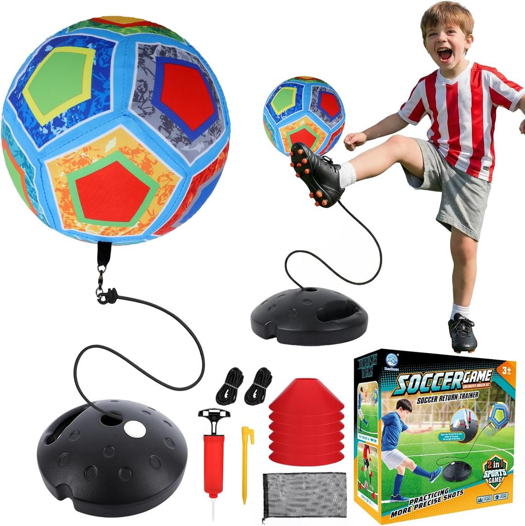 Sports Soccer Toys for Kids: 2-in-1 Portable Soccer Toy with Rebound - Interactive Soccer Gift for 3 4 5 6 7 8-12 Year Old Boys Indoor Outdoor Backyard - Perfect Christmas Birthday Gifts for Kids 3-12