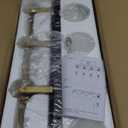 4 Light Modern Bathroom Light Fixtures Over Mirror, Black Gold Vanity Lights for Bathroom Wall Sconces with Milky White Glass Shades, E26 Socket (Bulbs Not Included)