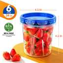Freezer Storage Containers, [6 Pack-24 Oz] Airtight Plastic Food Storage Containers with Twist Top Lids, Soup, Meal Prep Containers | BPA Free | Stackable | Leakproof | Microwave/Dishwasher Safe