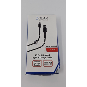 ZGEAR Metal Housing For USB C 10 Foot Braided Sync & Change Cable