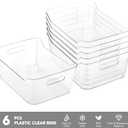 Tiawudi 6 Pack Plastic Storage Bins, Extra Large Pantry Organizer, 13.5" x 10" Clear Storage Containers and Organizer Bins, Multi-Use Bins for Home, Kitchen, Closet and Cabinet