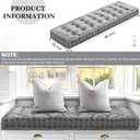 Geelin 48x18 Inch Bench Cushions for Indoor Furniture Chenille Velvet Gray Button Tufted Thicken Window Seat Pad Mat with Memory Foam Non Slip Long Floor Pillow for Entryway Dining Sofa Breakfast Nook