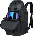 Ski Boot Bag Backpack, Waterproof Ski Boot Travel Backpack for Helmet,Snowboard,Skis,clothes,Goggles, Gloves and other Accessories (black)