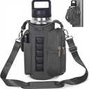 icolor Magnetic Gym Bag Water Bottle Carrier Holder with Phone Pockets & Shoulder Strap,Gym Magnetic Bag 5 Built-in Magnets Gym Accessories Organizer Sling Bottle Bag Pouch Sleeve (Gray)