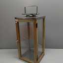 Wooden Metal Lantern, 16" Lantern, Made of Wood, Metal and Glass, High-Quality Lantern Set, Wooden Lantern, Table Lantern, Candle Holder, Candle Holder 