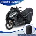 Motorcycle Cover Heavy Duty & Durable,All-Season Waterproof,UV-Proof,Windproof,Anti-Theft with Reflective Strips,Fits Harley Davidson,Honda,KTM,BMW,V-Strom,Suitable for Motorcycles Up to 104"