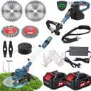 Electric Weed Wacker,Foldable Electric Weed Eater,Cordless String Trimmer
Equipped with 2X4.0Ah Batteries &Charger,5-in-1 Multi-Function Brush Cutter for Garden,Yard and Lawn Use-Navy blue