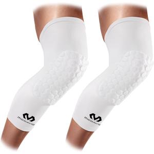 Knee Compression Sleeves: McDavid Hex Knee Pads Compression Leg Sleeve for Basketball, Volleyball, Weightlifting, and More - Pair of Sleeves (ADULT- Large, White)