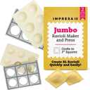IMPRESA Jumbo Ravioli Maker & Press - Pack of 2, White 2.5-Inch - 12 XL Pasta Squares & Pasta Making Kit - Dishwasher-Safe Plastic & Manual Dough Maker