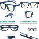 Eyekepper Oversized Reading Glasses Square Large Blue Light Readers for Men Women, +2.50