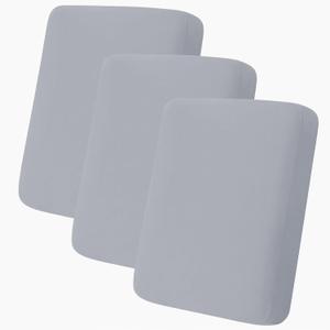 hyha Milk Silk Couch Cushion Covers, Soft Magic Sofa Covers Washable for 3 Cushion Couch, Stretch Sectional Outdoor Cushion Covers for Patio Furniture with Elastic Bottom(3 Packs, Grey)