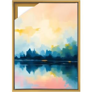 Fepinc Canvas Floating Frame, Canvas Frame 0.75 inches deep Floater for Canvas Panel Oil Painting Wall Art Prints (Gold, 19.6x27.5)