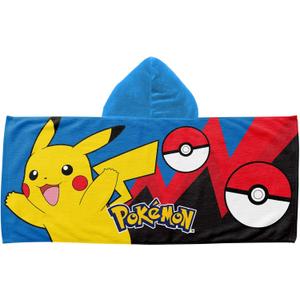 Northwest Pokemon Pikachu Bounce and Bolt Hooded Small Kids Beach Towel (1-4 Years Old) Super Soft, Absorbent, 21" x 51"