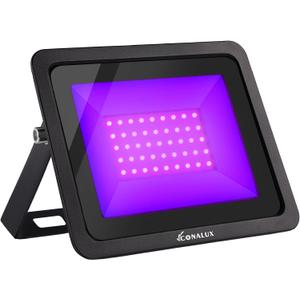 365nm 50W LED Black Light with US Standard Plug and Switch, 4.9ft Power Cord, IP66 Waterproof Blacklight is used for Indoor or Outdoor Glow Party, Stage Lighting,Body Paint, Poster