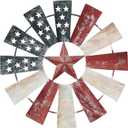 Lineshading 21" Metal Patriotic Decorations Rustic Farmhouse Wall Art Decor Windmill Outdoor 250th Anniversary Stars Red Blue White 4th of July Independence Day for Home Garden Lawn Porch