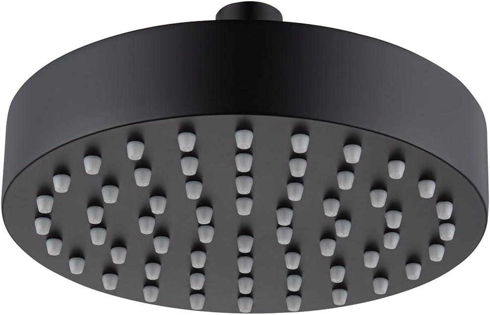 RANDOM Black Shower Head 6 Inch Round Rain Shower Head With 360 Adjustable Swivel Ball Joint With Filter Solid Stainless Steel High Pressure Rain Shower Head Luxury Modern Look.72088MB-6